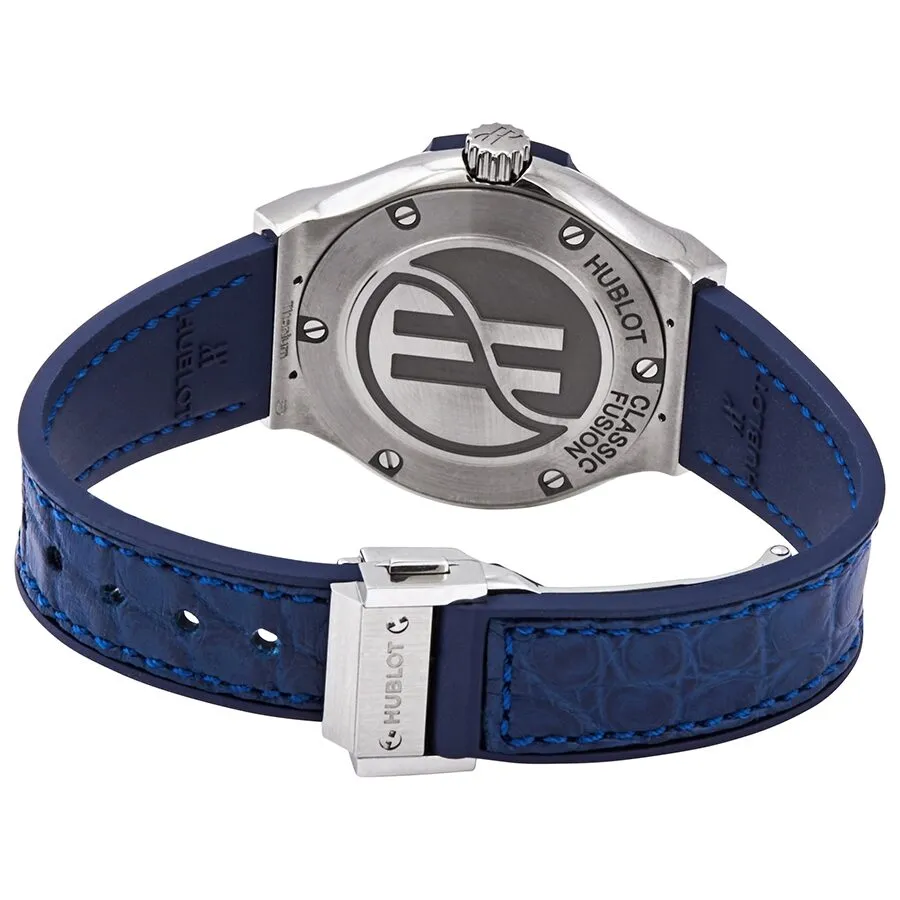 Hublot Classic Fusion Blue Dial Blue Leather Ladies Watch 581.NX.7170.LR