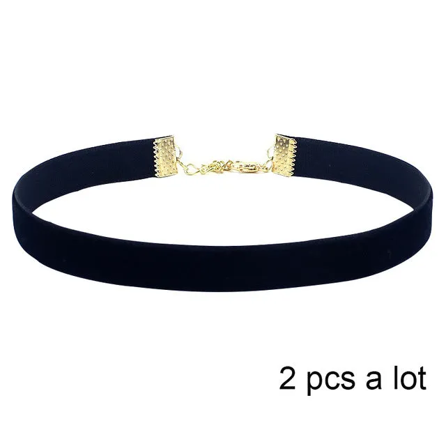 JOYROX Punk Style Black Velvet Colar 2017 Fashion Women Choker Hot Gothic Pendant Ladies Collar Necklace Chocker Jewelry Gifts