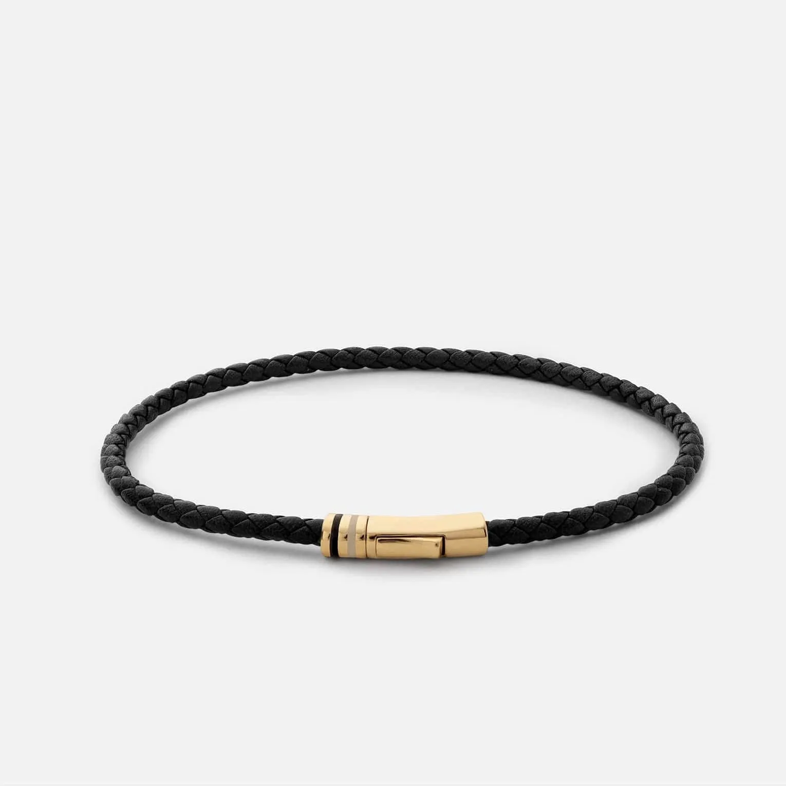 Juno Leather Bracelet (Black   Gold)
