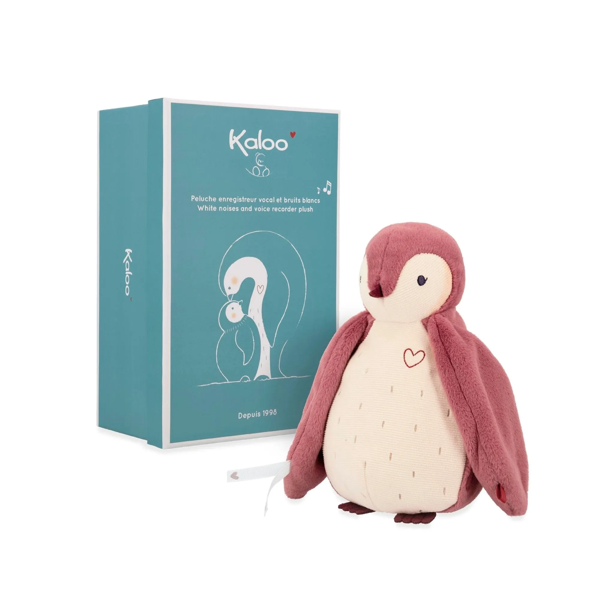 Kaloo Pink Penguin White Noises Voice Recorder