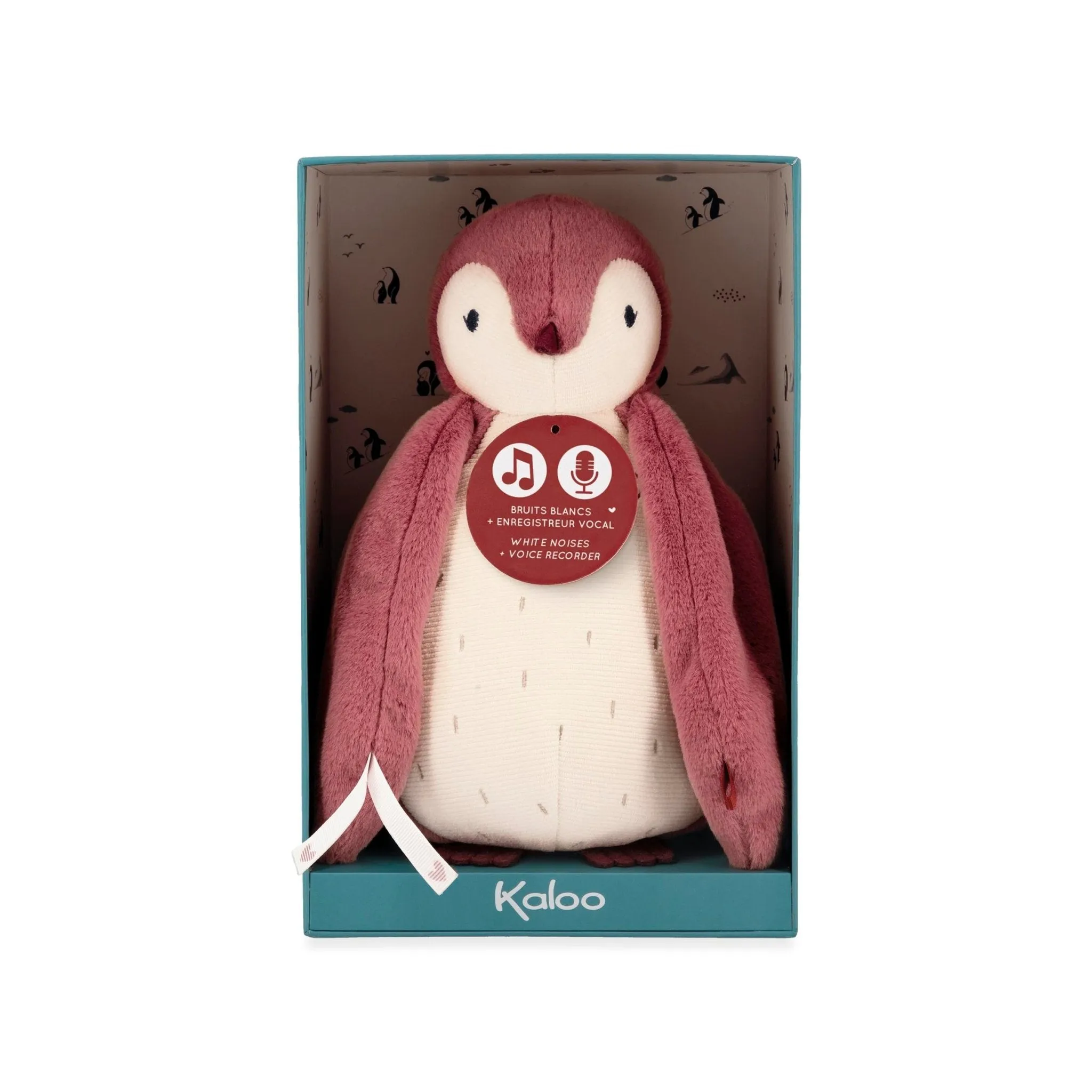 Kaloo Pink Penguin White Noises Voice Recorder