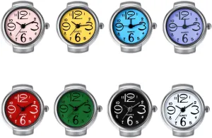 Lancardo Ring Watch for Women and Men Analog Quartz Watch Arabic Numerals Dial Elastic Band Creative Finger Watch 8 Pack
