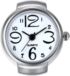 Lancardo Ring Watch for Women and Men Analog Quartz Watch Arabic Numerals White Dial Elastic Band Creative Finger Watch for Christams Valentine's Day