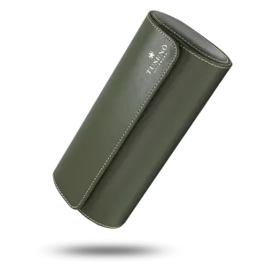 LEATHER WATCH ROLL – GREEN NAPPA