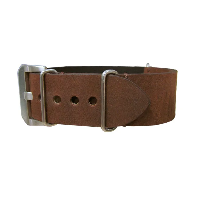 Loco Horse | Distressed Brown | One-Piece | Leather | Brushed Hardware