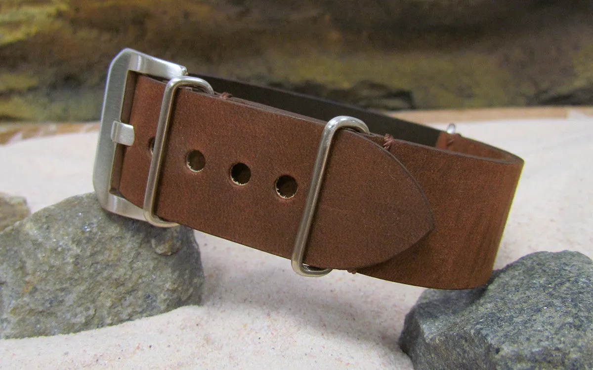 Loco Horse | Distressed Brown | One-Piece | Leather | Brushed Hardware