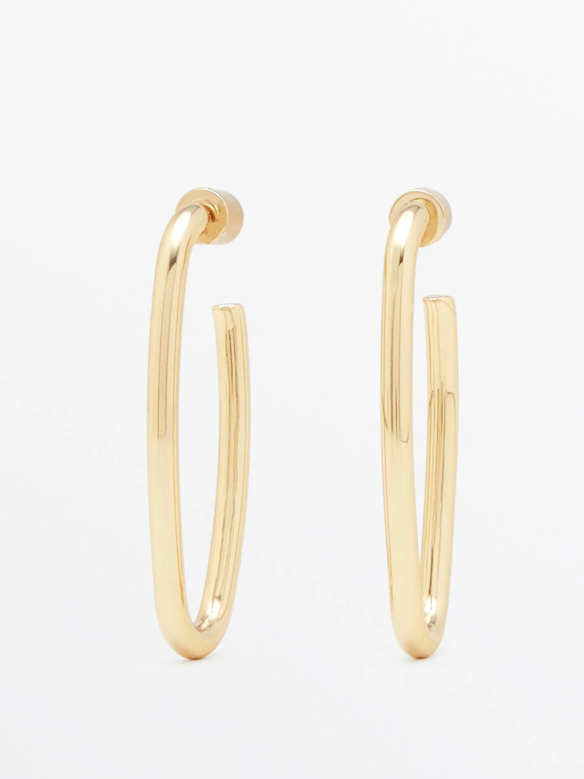 Long oval hoop earrings