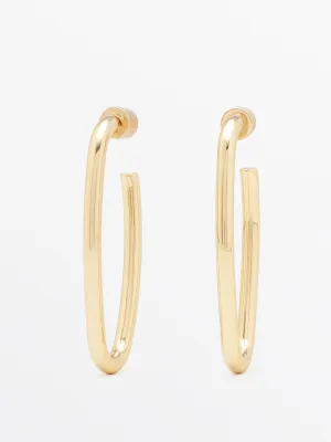 Long oval hoop earrings