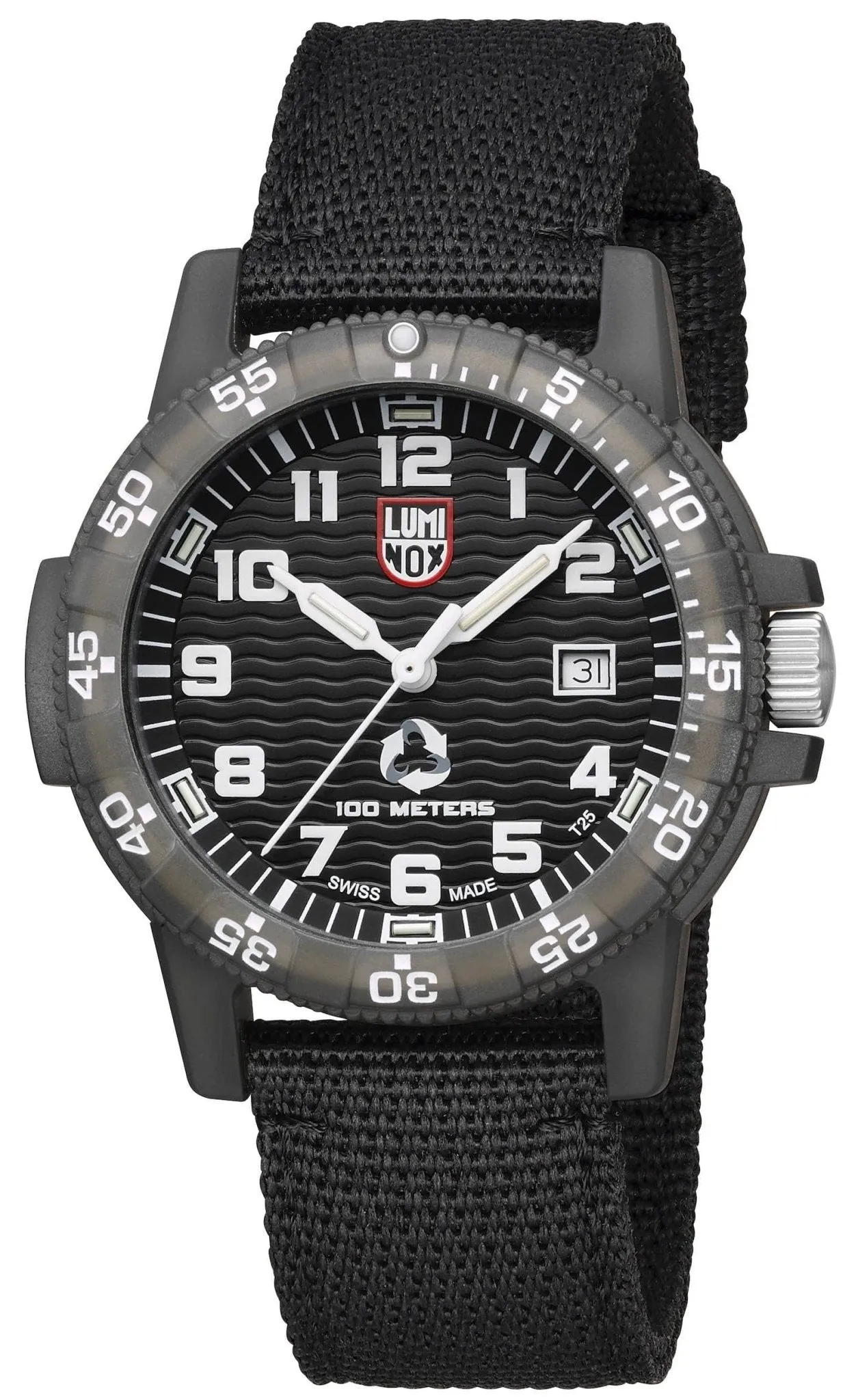 Luminox Leatherback SEA Turtle Giant ECO #tide Black rPET Strap Date Quartz Mens Watch XS.0321.ECO