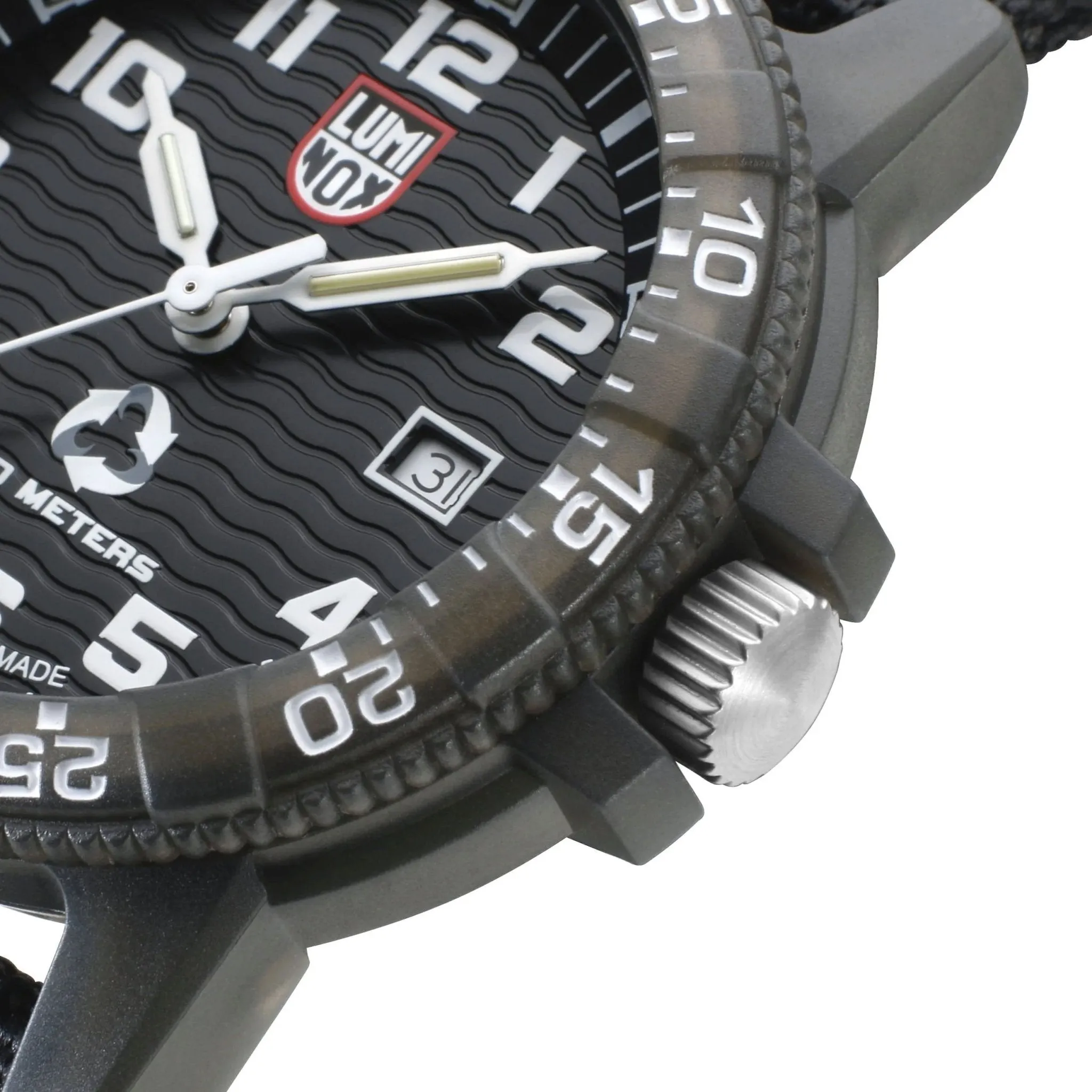 Luminox Leatherback SEA Turtle Giant ECO #tide Black rPET Strap Date Quartz Mens Watch XS.0321.ECO