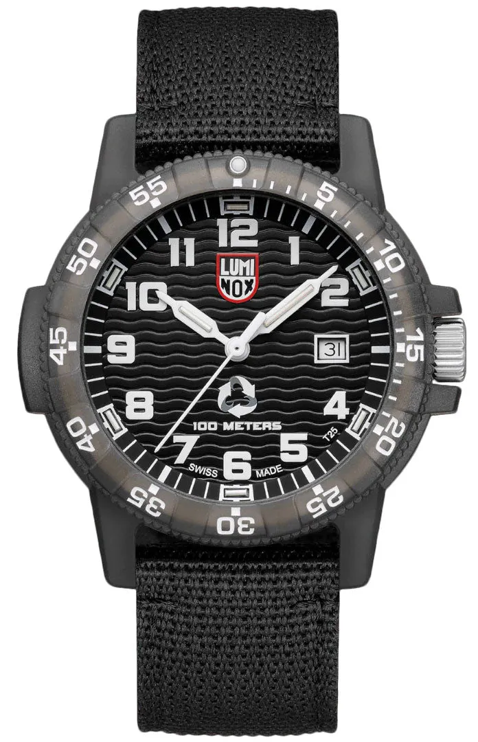 Luminox Leatherback SEA Turtle Giant ECO #tide Black rPET Strap Date Quartz Mens Watch XS.0321.ECO