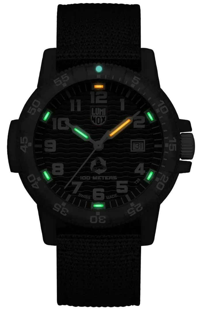Luminox Leatherback SEA Turtle Giant ECO #tide Black rPET Strap Date Quartz Mens Watch XS.0321.ECO