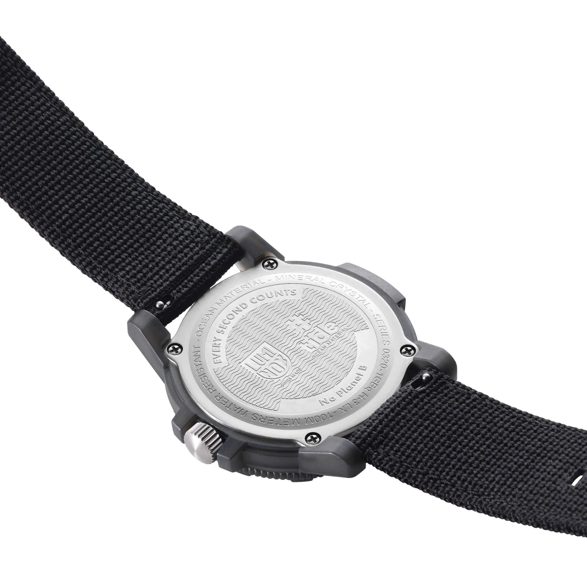 Luminox Leatherback SEA Turtle Giant ECO #tide Black rPET Strap Date Quartz Mens Watch XS.0321.ECO