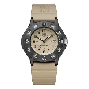 Luminox Men's Beige Dial Khaki Rubber Band Navy Seal Quartz Watch - XS.3010.EVO.S