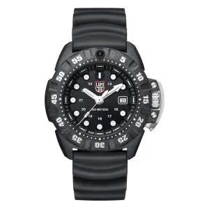 Luminox Men's Scott Cassell Deep Dive 1550 Series Black Rubber Band Black Analog Dial Quartz Watch - XS.1551