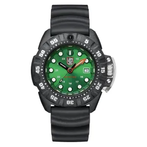 Luminox Men's Scott Cassell Deep Dive 1550 Series Black Rubber Band Green Analog Dial Quartz Watch - XS.1567