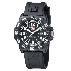 Luminox Navy Seal 3000 Black Silicon Band Black Dial Quartz Analog Watch - XS.3051.F