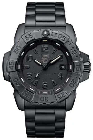 Luminox Navy SEAL Ion Plated Stainless Steel Black Dial Date Divers Quartz Mens Watch XS.3252.BO.L