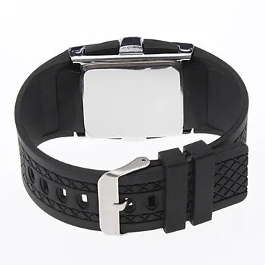 Luxury LED Digital Watch Red & Blue Light Optional Fashion For Men Women's Sports Stainless Steel Wristwatch