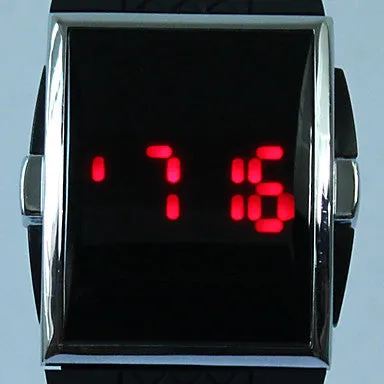 Luxury LED Digital Watch Red & Blue Light Optional Fashion For Men Women's Sports Stainless Steel Wristwatch
