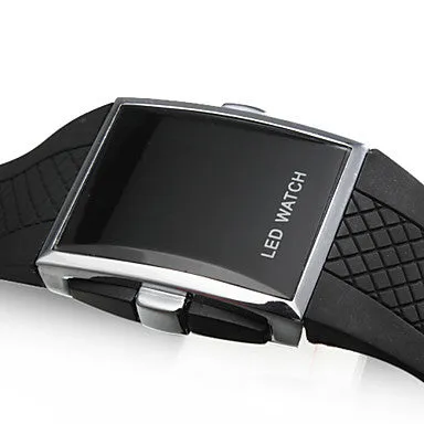 Luxury LED Digital Watch Red & Blue Light Optional Fashion For Men Women's Sports Stainless Steel Wristwatch