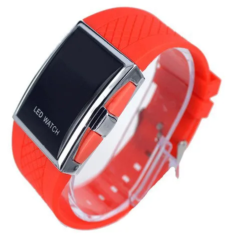 Luxury LED Digital Watch Red & Blue Light Optional Fashion For Men Women's Sports Stainless Steel Wristwatch