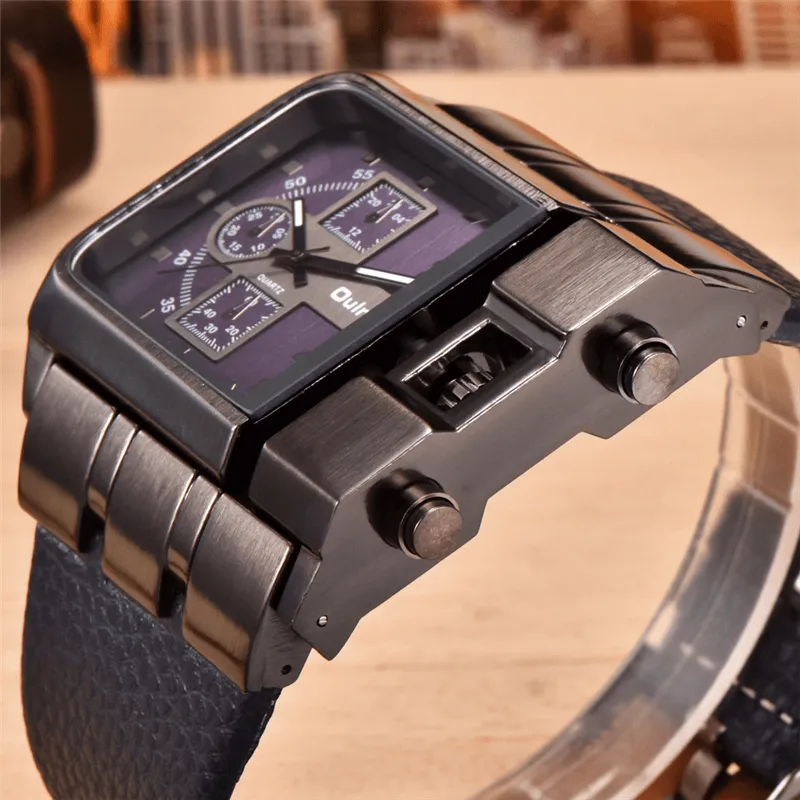Luxury Square Dial Wide Strap Wristwatch / Fashion Quartz Watch with Unique Design