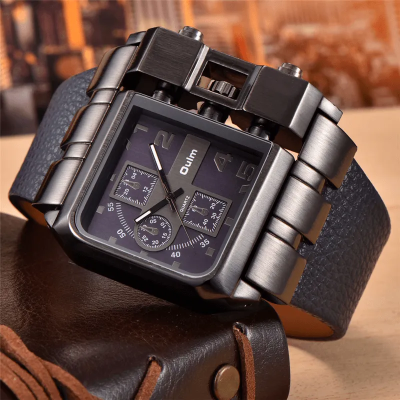 Luxury Square Dial Wide Strap Wristwatch / Fashion Quartz Watch with Unique Design