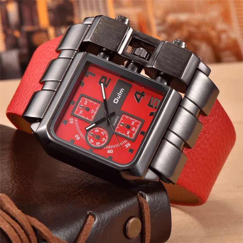 Luxury Square Dial Wide Strap Wristwatch / Fashion Quartz Watch with Unique Design
