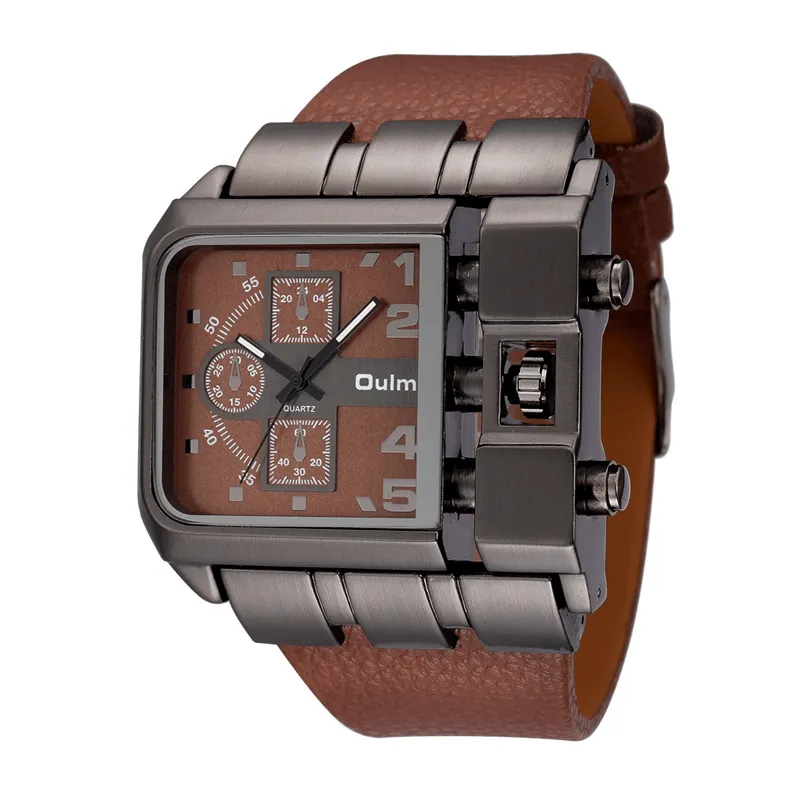 Luxury Square Dial Wide Strap Wristwatch / Fashion Quartz Watch with Unique Design