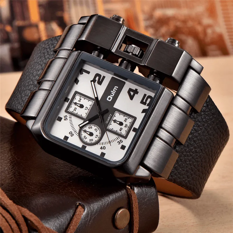 Luxury Square Dial Wide Strap Wristwatch / Fashion Quartz Watch with Unique Design