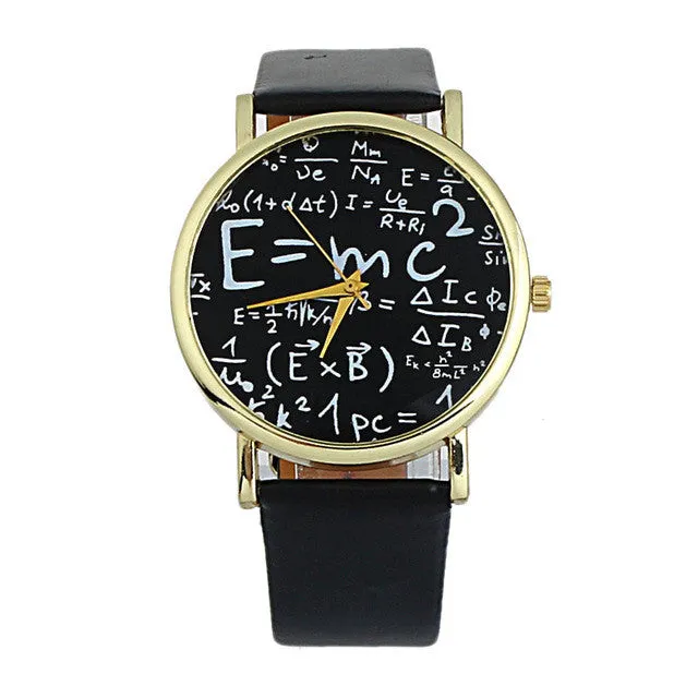 Luxury women watches unique Math Symbols Faux Leather Analog Quartz Watch erkek kol saati high quality relogio feminino gift #0