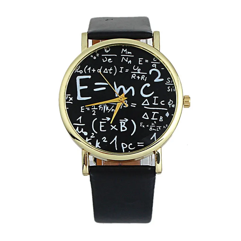 Luxury women watches unique Math Symbols Faux Leather Analog Quartz Watch erkek kol saati high quality relogio feminino gift #0