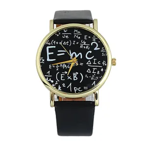 Luxury women watches unique Math Symbols Faux Leather Analog Quartz Watch erkek kol saati high quality relogio feminino gift #0