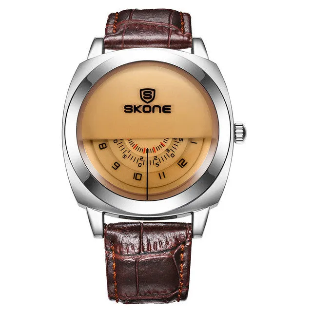 Men Watches 2016 Brand Skone Luxury Watch Men Sport Fashion Leather Quartz Watch Men Clock Army Military Wristwatch Montre Homme