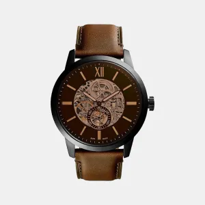 Men's Brown Analog Leather Automatic Watch ME3155