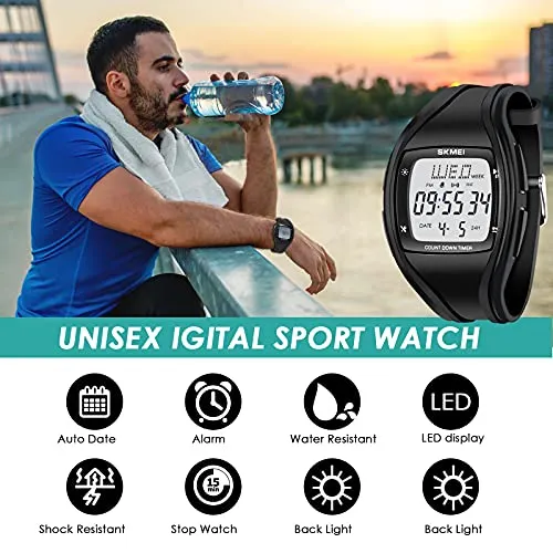 Mens Digital Sport Waterproof Wrist Watches