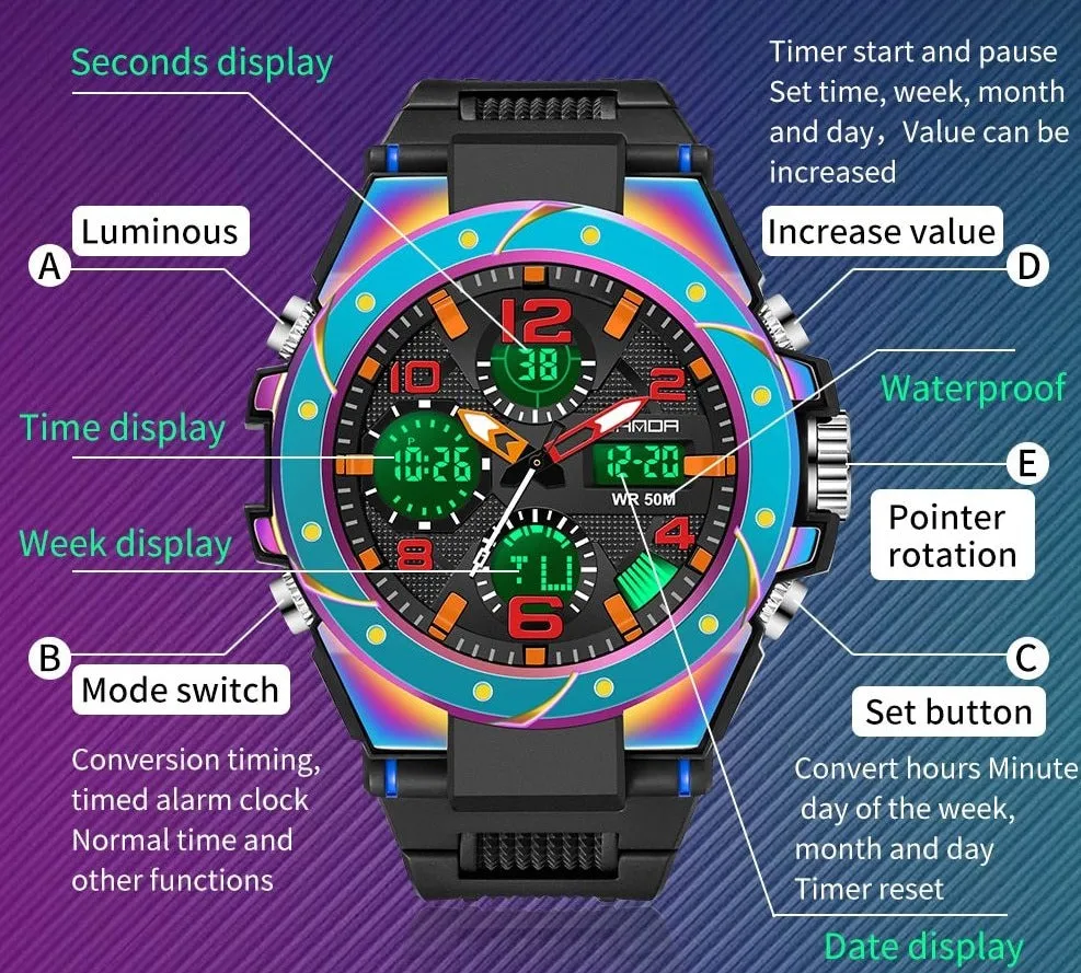 Men's Dual Display Military Watch
