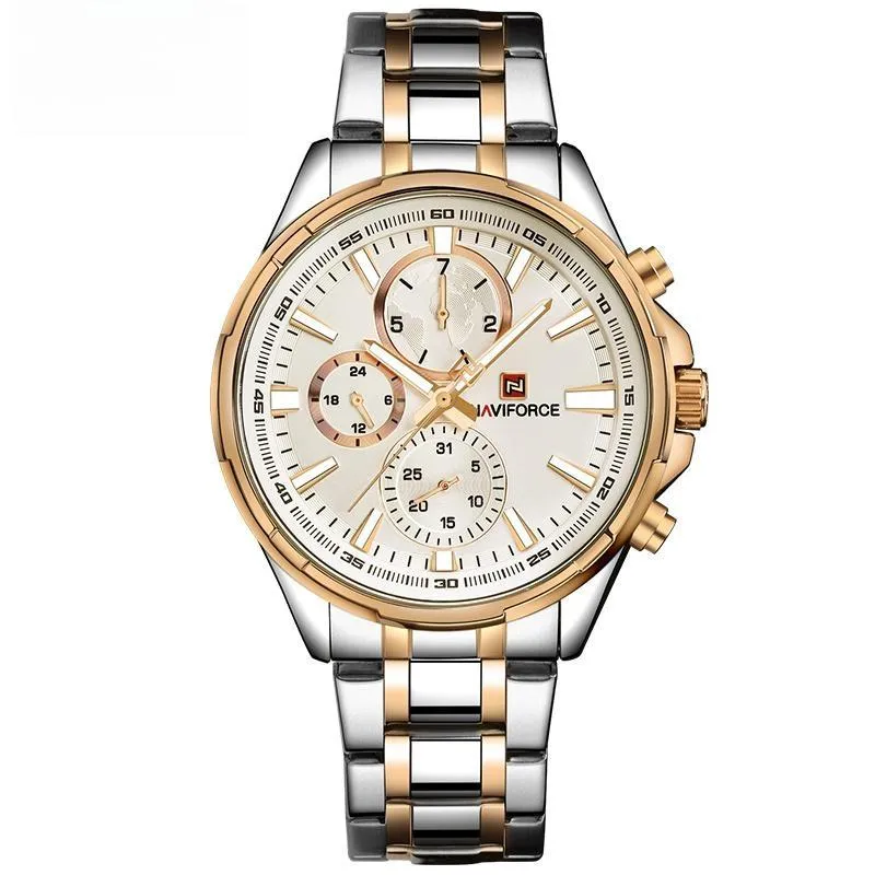 Mens Luxury Stainless Steel Watches Fashion Waterproof Wristwatch Classic Quartz Date Display Clock