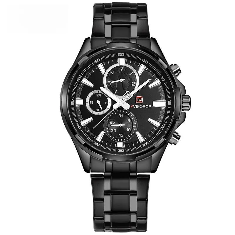 Mens Luxury Stainless Steel Watches Fashion Waterproof Wristwatch Classic Quartz Date Display Clock