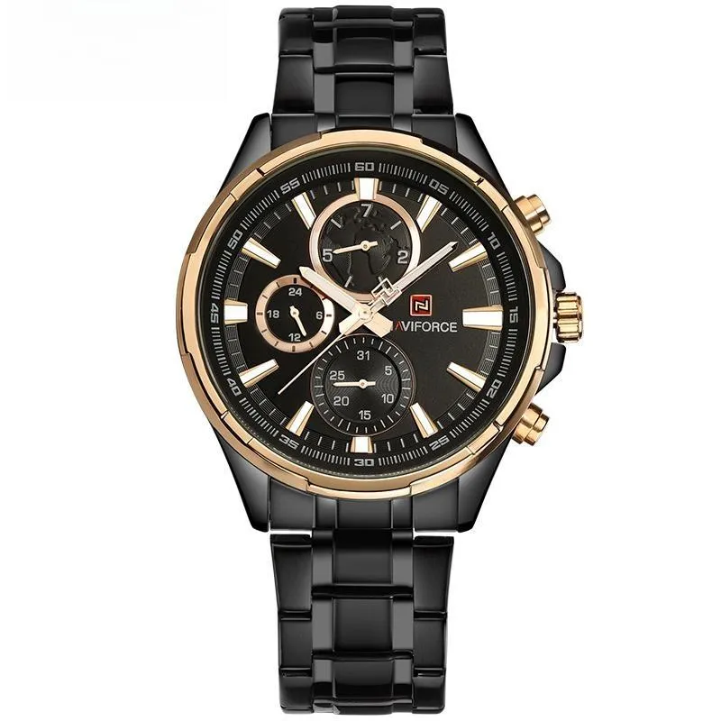Mens Luxury Stainless Steel Watches Fashion Waterproof Wristwatch Classic Quartz Date Display Clock