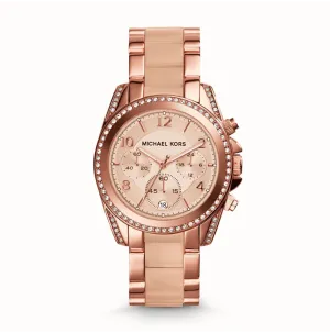Michael Kors Women's Rose Gold-Tone Blair Glitz Watch MK5943