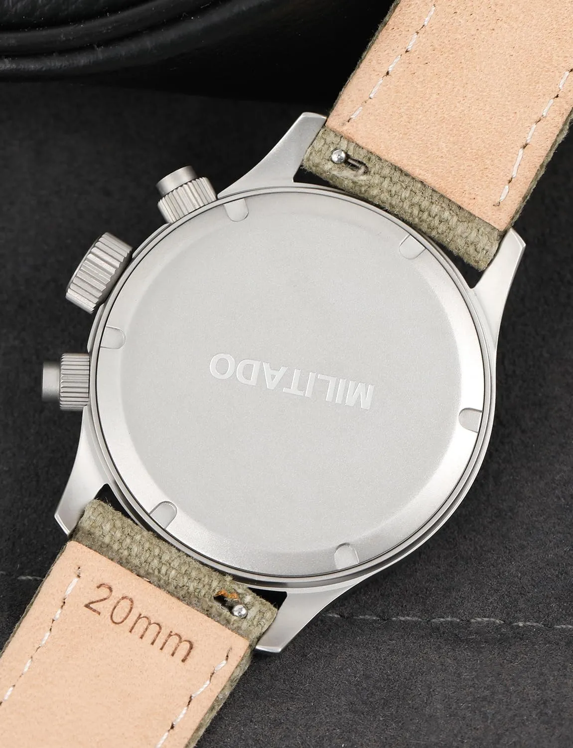 Militado Military Chronograph Watches 39mm Sapphire Crystal VK61/VK67 Quartz Luminous Wristwatches for Men 100M Waterproof Watch with Nylon Strap