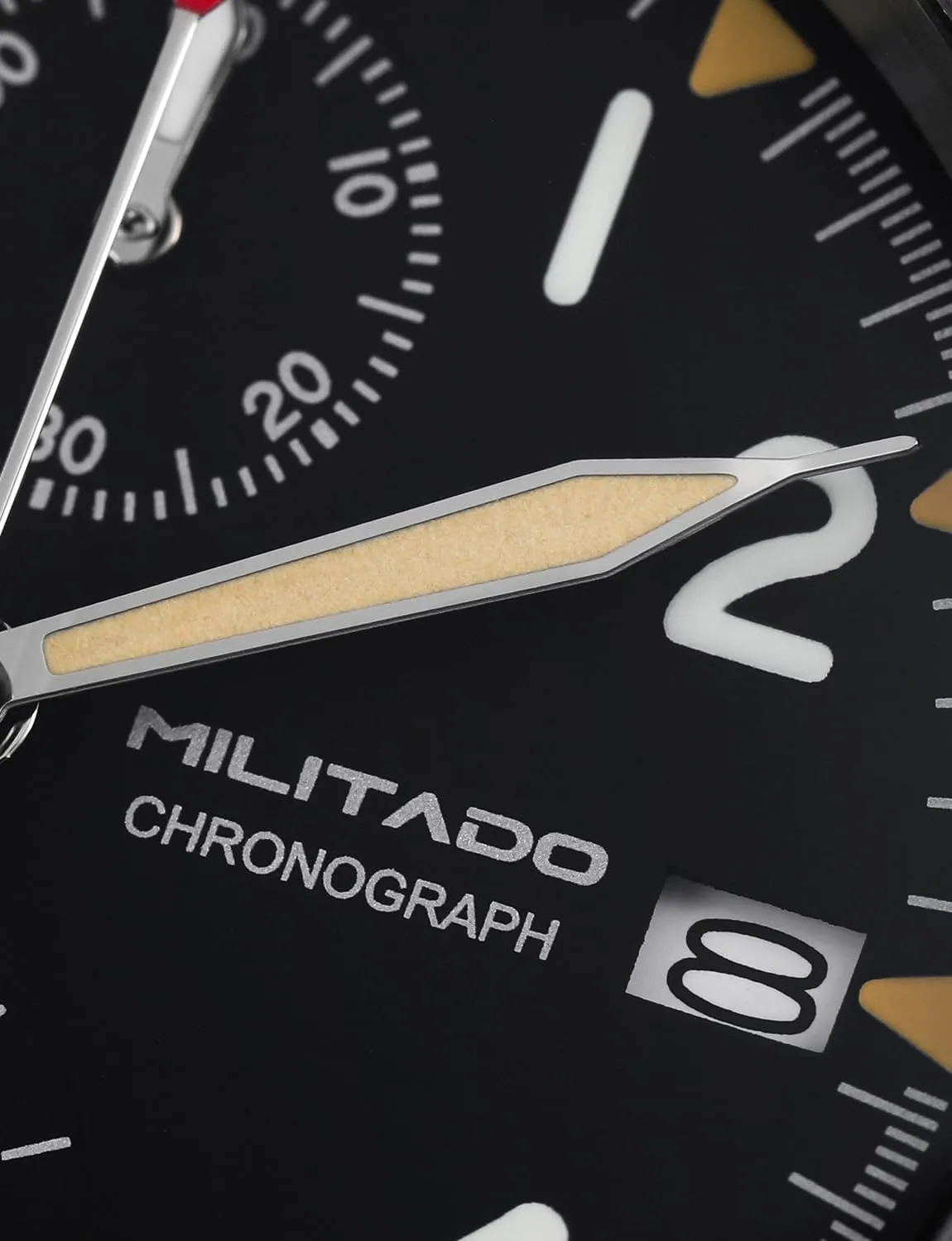 Militado Military Chronograph Watches 39mm Sapphire Crystal VK61/VK67 Quartz Luminous Wristwatches for Men 100M Waterproof Watch with Nylon Strap