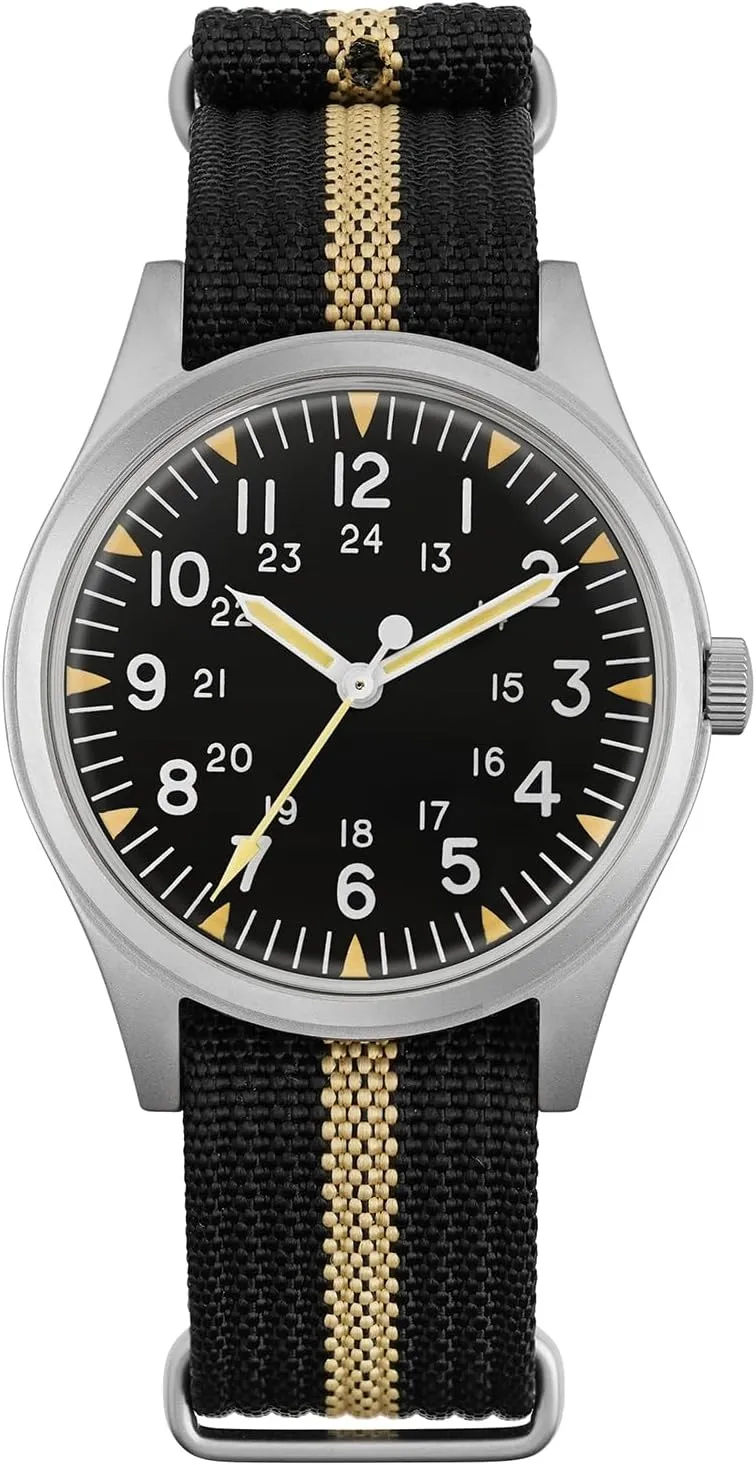 Militado ML07 VH31 36mm Military Mens Watch 10 ATM Waterproof Analog Watches for Men and Women C3 Green Luminous Unisex Wristwatch