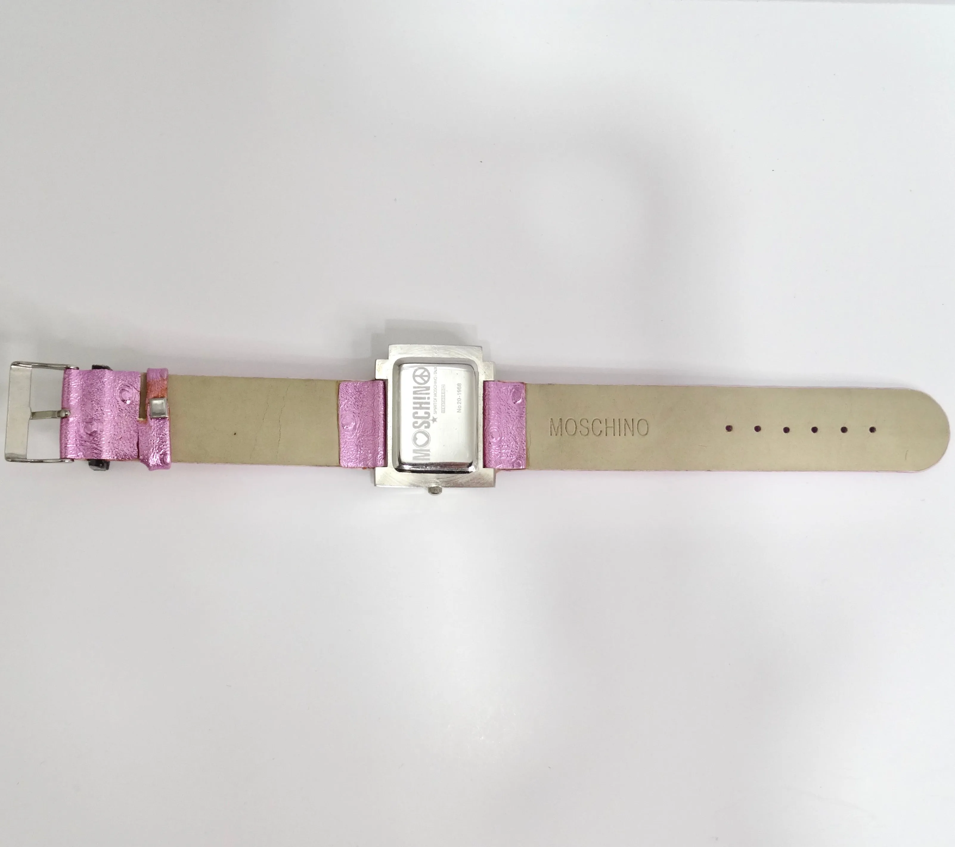 Moschino 1980s Pink Crystal Watch