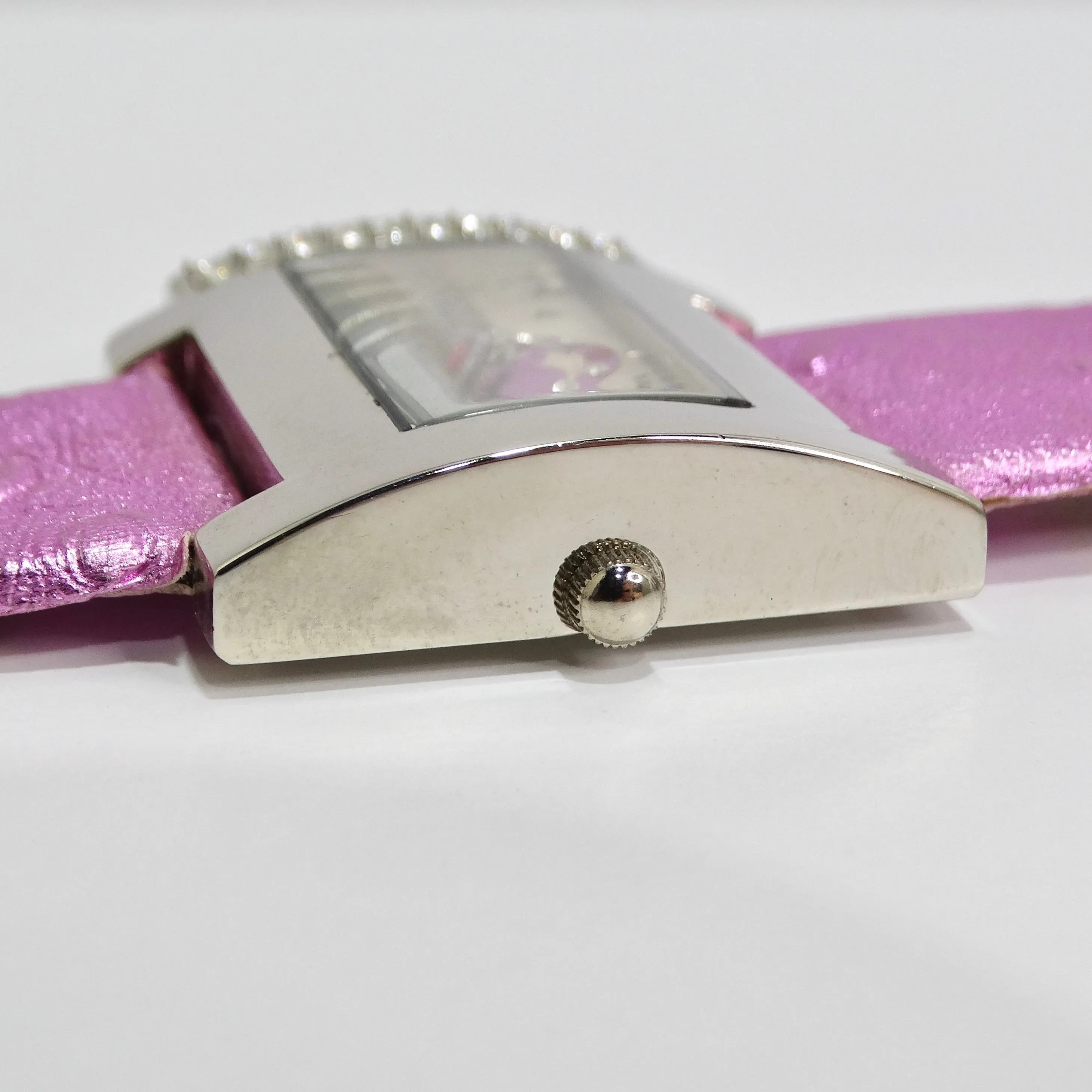 Moschino 1980s Pink Crystal Watch
