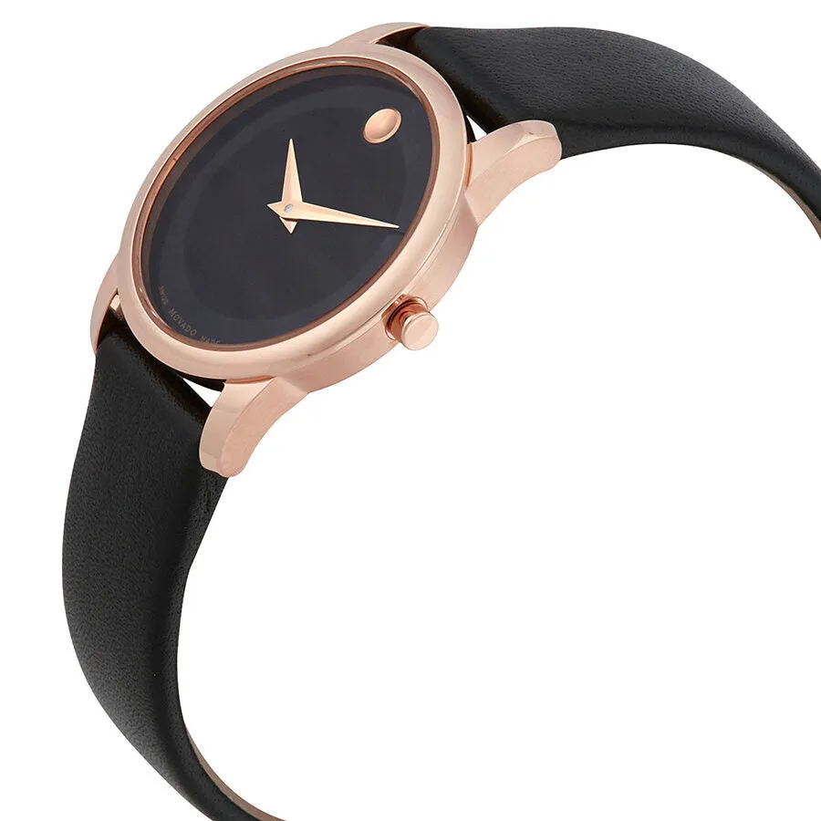 Movado Museum Classic Rose Gold-tone Black Dial Ladies Watch 0607079