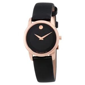 Movado Museum Classic Rose Gold-tone Black Dial Ladies Watch 0607079