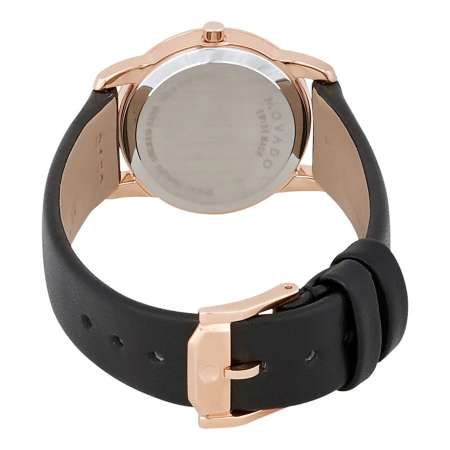 Movado Museum Classic Rose Gold-tone Black Dial Ladies Watch 0607079